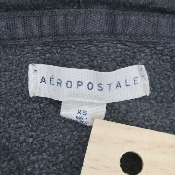 XS Aeropostale Flower Floral Grey Pullover Hoodie - Picture 7 of 9